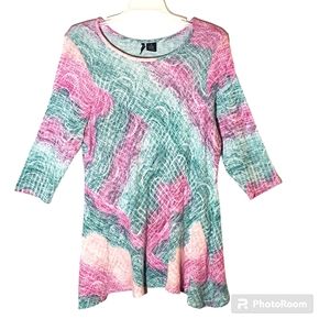 New directions women's plus size 1X geometric print pullover blouse. 2099